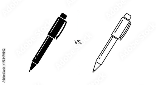 Pen vs pencil drawing Vector