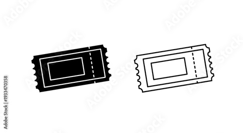 Two tickets black and white Vector
