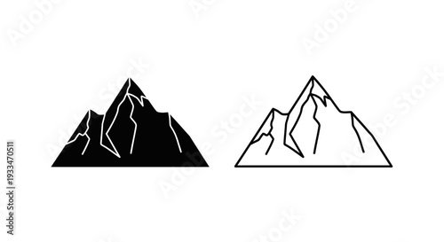 Black and white mountain Vector
