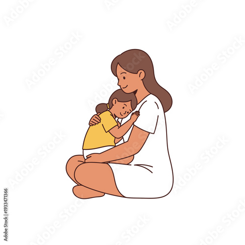 Mother Holding Baby in Her Arms.