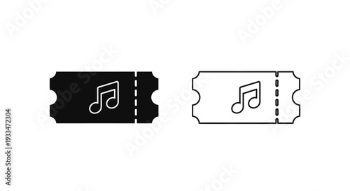 Music ticket icons set Vector