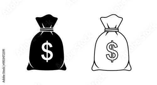 Two money bags design Vector