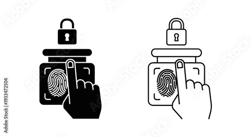 Fingerprint lock security Vector