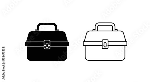 Two tool boxes icon set Vector
