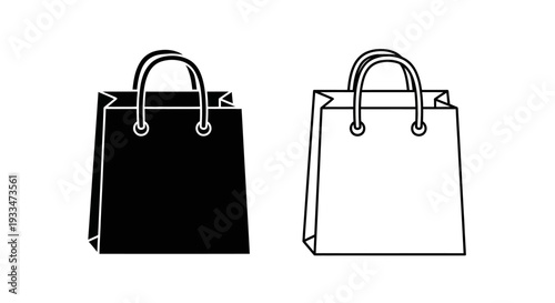 Black and white bags Vector