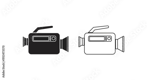Two video cameras icon Vector