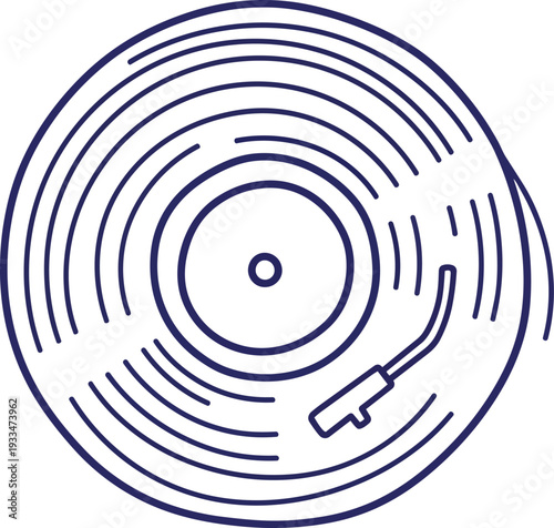 Retro Vinyl Record Playing Music Vector No Background