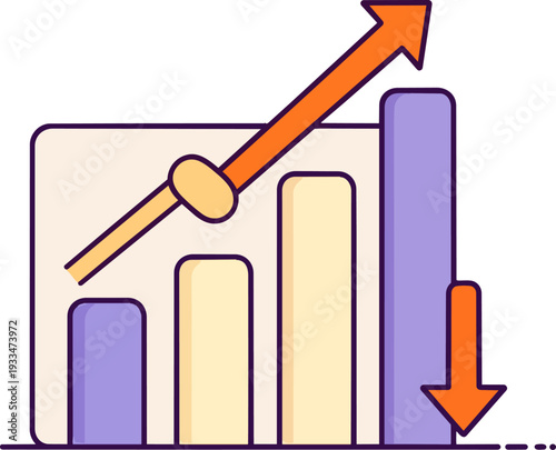 Business Growth Decline Bar Chart Vector No Background Transparent Background