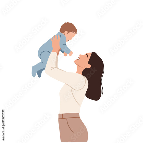 Mother Lifting Baby Up in Air.