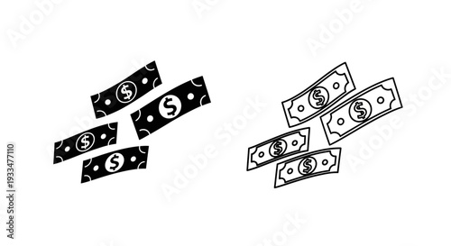 Money cash dollar bills Vector