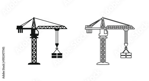 Cranes construction equipment Vector