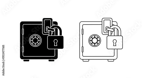 Secure storage safe locks Vector