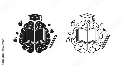 Education brainstorm graduation Vector