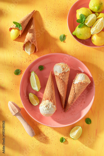 Sweet and sour lemon ice cr...