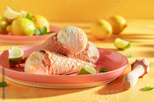 Delicious and cold lemon ic...