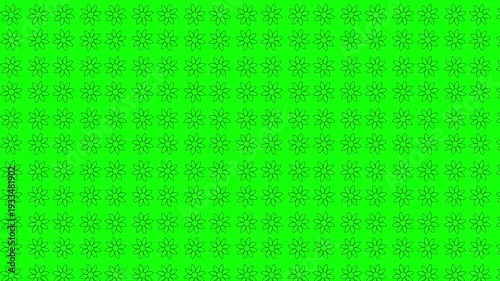 Clean and modern motion graphic featuring a seamless pattern loop of flower in a minimalist style and green screen background