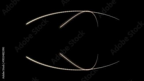 White Lines Forming Shapes on Black Background.