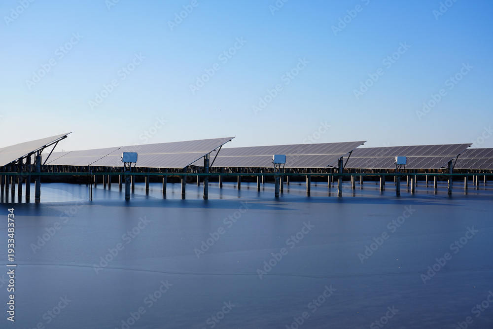 Fototapeta premium Solar panels green energy light energy