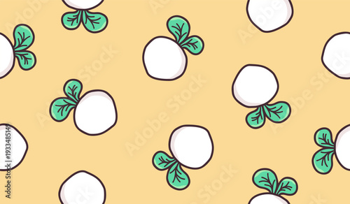 Cute turnip pattern background vector design