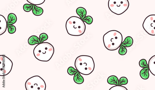 Cute turnip pattern background vector design