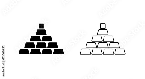 Gold bars and ingots Vector