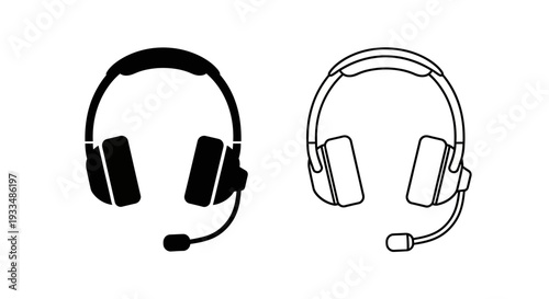 Headset, headphones, communication Vector
