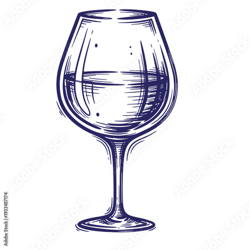Wine glass with liquid drink beverage