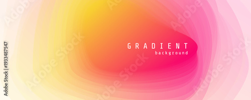 Colorful abstract gradient background with layered yellow, orange and hot pink shapes. Smooth radial waves around bright center