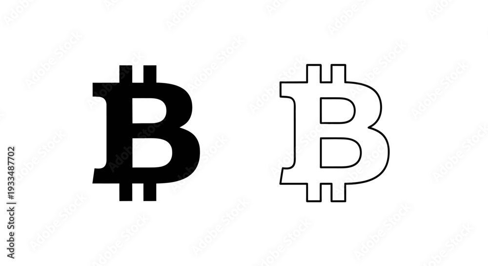 Obraz premium Black and white bitcoin Vector