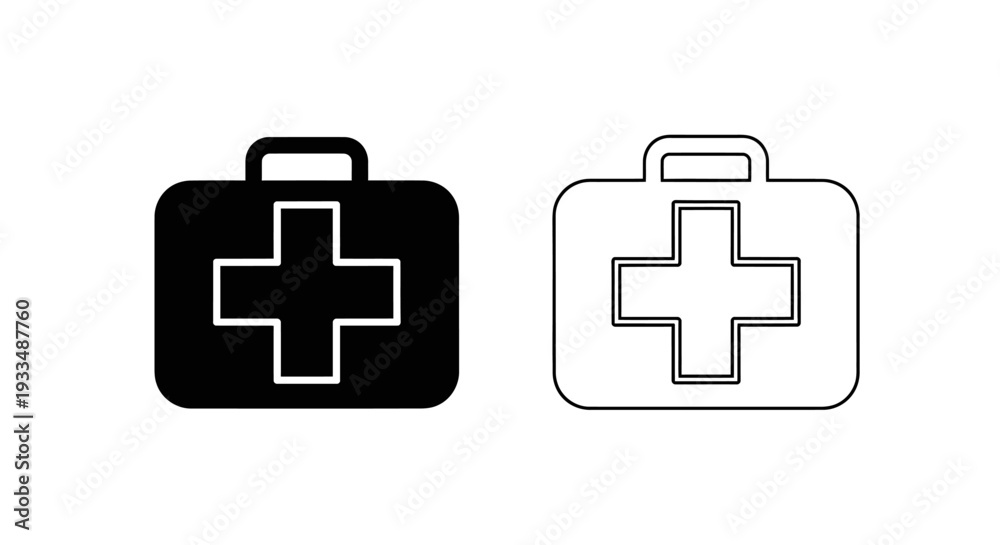 Obraz premium Medical kit icons set Vector