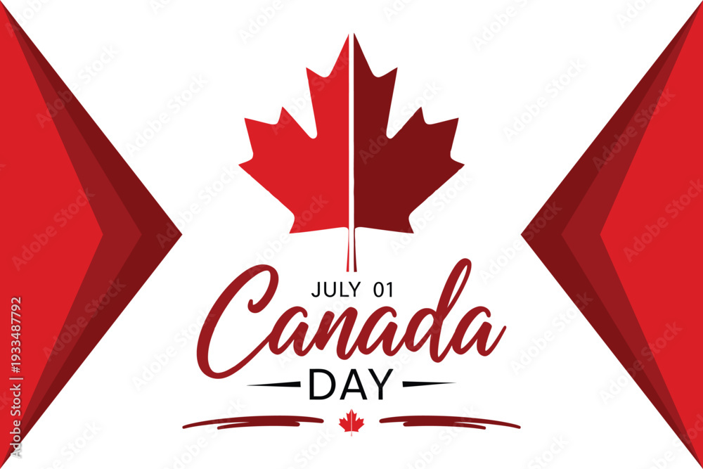 Obraz premium Canada day celebration logo with maple leaf