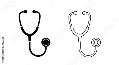 Medical stethoscope icons Vector