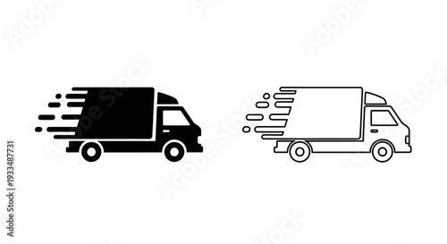 Speeding delivery trucks Vector