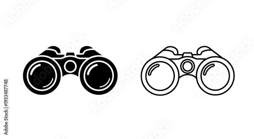 Binoculars black and white Vector