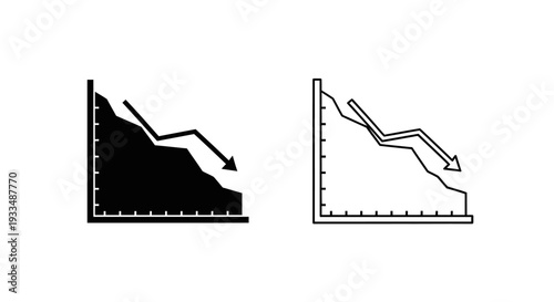 Stock market downtrend Vector