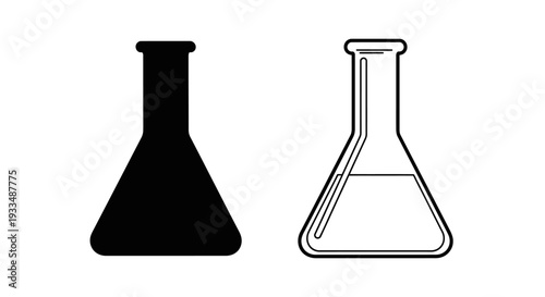 Lab glassware icons set Vector