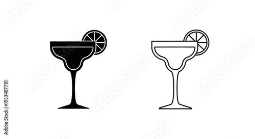 Two cocktail glasses Vector