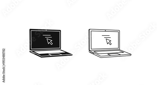Laptop with adobe logo Vector