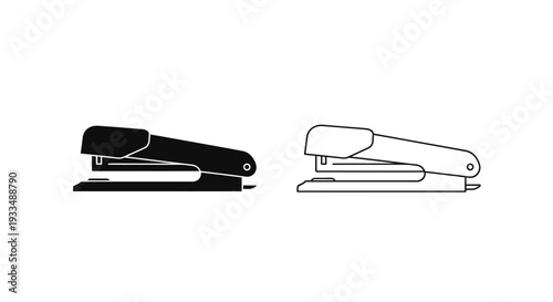 Black and white stapler Vector