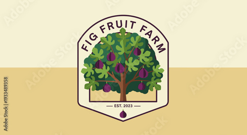 Fig Fruit Farm Logo Design Illustration.