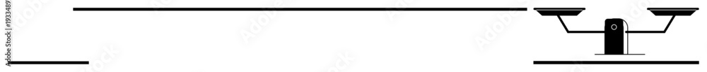 Obraz premium Justice, equality, decision-making, balance, legal systems, fairness. Black and white minimalistic balance scale with symmetrical plates. Justice and equality concepts in legal systems and fairness