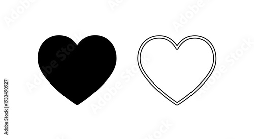 Black and white heart Vector