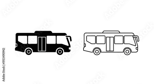 Black and white bus Vector