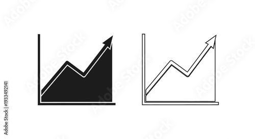 Upward trend graph design Vector