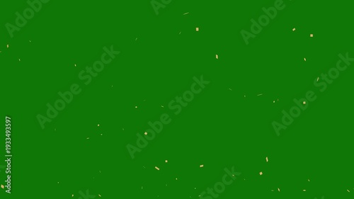 3D animation of exploding confetti, gold Isolated Confetti party popper Explosion confetti Blast Realistic on green screen Background, Realistic colorful confetti animation falling down