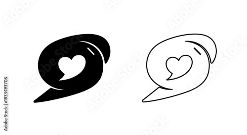Love speech bubble heart Vector