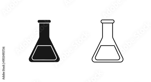 Lab glassware icons set Vector