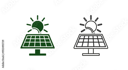 Solar energy icons Vector
