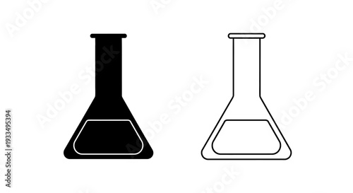 Black and white flask Vector