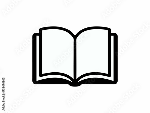 Minimalist Open Book Line Icon for Education Concept